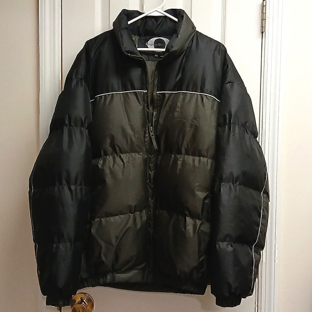 ❄️Original Outerwear Men's XXL Puffer Jacket Black, Gray with White piping NWOT
